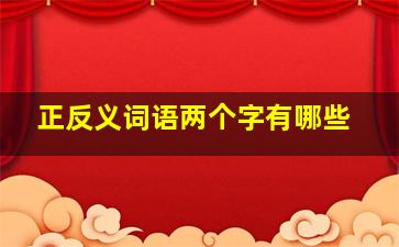 正反义词语两个字有哪些