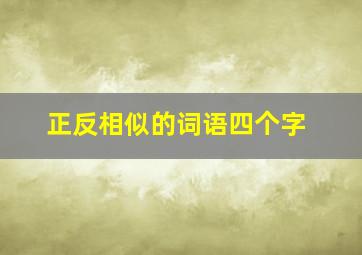 正反相似的词语四个字