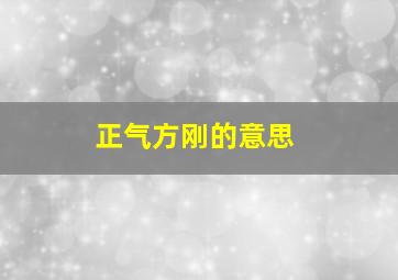 正气方刚的意思