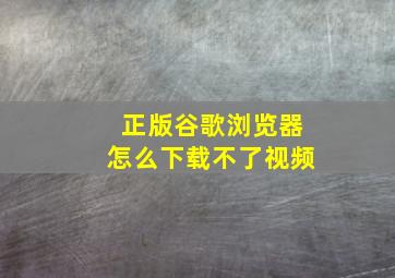 正版谷歌浏览器怎么下载不了视频