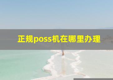 正规poss机在哪里办理