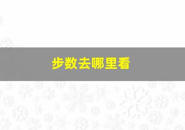 步数去哪里看