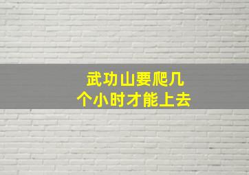 武功山要爬几个小时才能上去