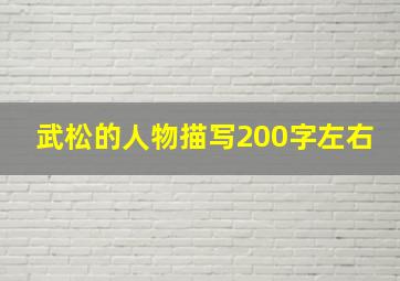 武松的人物描写200字左右