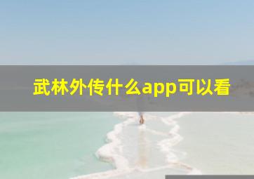 武林外传什么app可以看