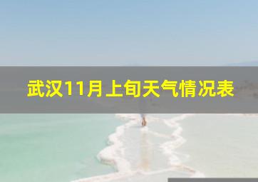 武汉11月上旬天气情况表