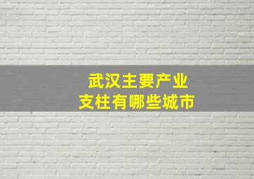 武汉主要产业支柱有哪些城市