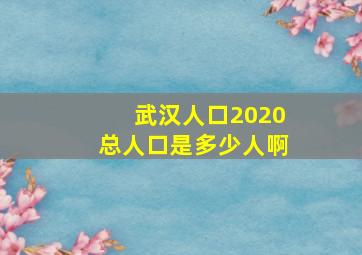 武汉人口2020总人口是多少人啊