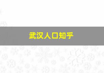 武汉人口知乎