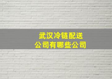 武汉冷链配送公司有哪些公司