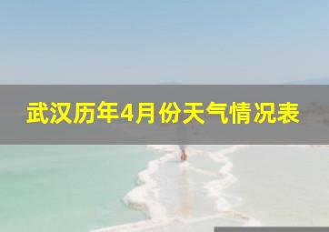 武汉历年4月份天气情况表