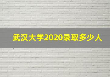 武汉大学2020录取多少人