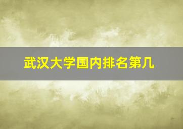 武汉大学国内排名第几