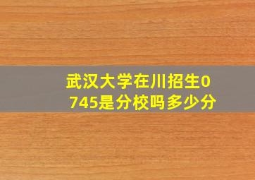 武汉大学在川招生0745是分校吗多少分