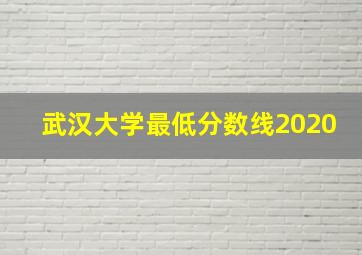 武汉大学最低分数线2020