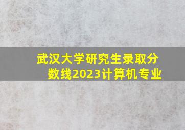 武汉大学研究生录取分数线2023计算机专业