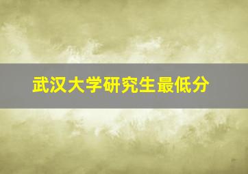 武汉大学研究生最低分