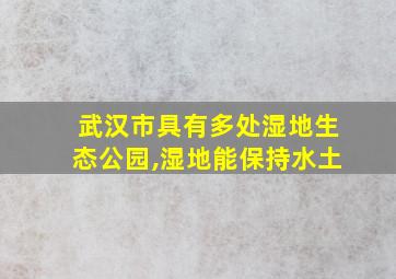 武汉市具有多处湿地生态公园,湿地能保持水土