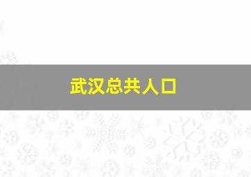 武汉总共人口