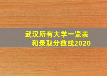 武汉所有大学一览表和录取分数线2020