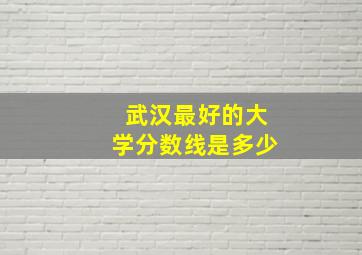 武汉最好的大学分数线是多少