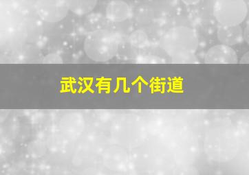 武汉有几个街道