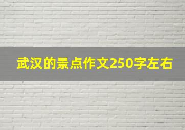 武汉的景点作文250字左右