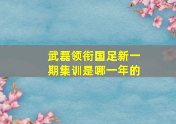 武磊领衔国足新一期集训是哪一年的