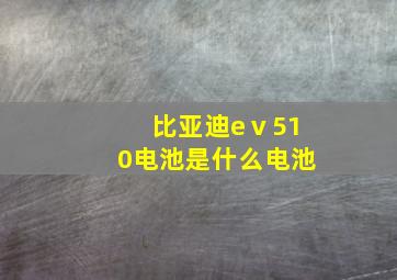 比亚迪eⅴ510电池是什么电池