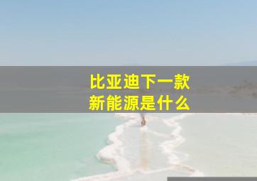 比亚迪下一款新能源是什么