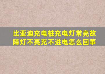 比亚迪充电桩充电灯常亮故障灯不亮充不进电怎么回事