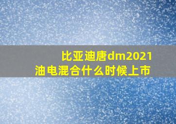 比亚迪唐dm2021油电混合什么时候上市