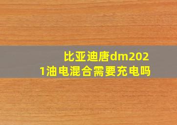 比亚迪唐dm2021油电混合需要充电吗