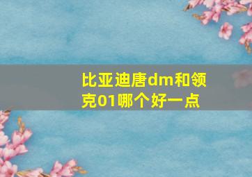 比亚迪唐dm和领克01哪个好一点