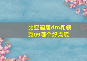 比亚迪唐dm和领克09哪个好点呢