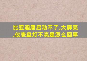 比亚迪唐启动不了,大屏亮,仪表盘灯不亮是怎么回事