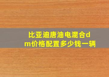 比亚迪唐油电混合dm价格配置多少钱一辆