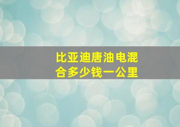 比亚迪唐油电混合多少钱一公里