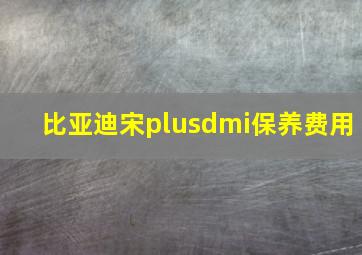 比亚迪宋plusdmi保养费用