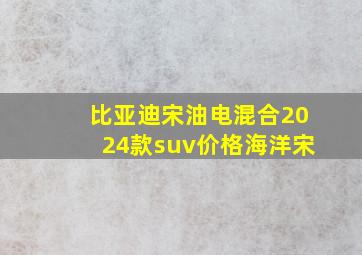 比亚迪宋油电混合2024款suv价格海洋宋