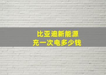 比亚迪新能源充一次电多少钱