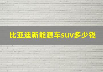 比亚迪新能源车suv多少钱