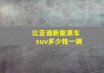 比亚迪新能源车suv多少钱一辆