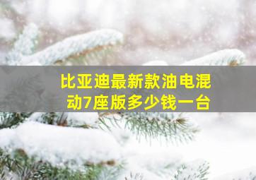 比亚迪最新款油电混动7座版多少钱一台