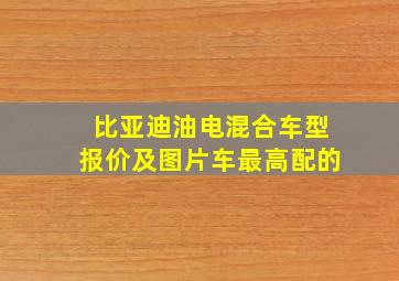 比亚迪油电混合车型报价及图片车最高配的