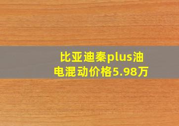 比亚迪秦plus油电混动价格5.98万