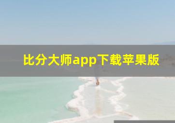 比分大师app下载苹果版