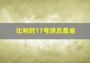 比利时17号球员是谁