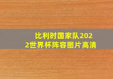 比利时国家队2022世界杯阵容图片高清