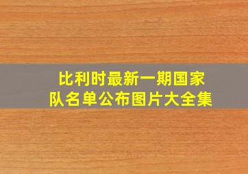 比利时最新一期国家队名单公布图片大全集